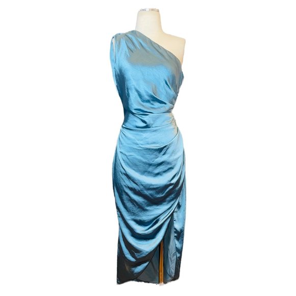 ELLIATT Cassini Satin Dress in Blue small - Picture 4 of 16
